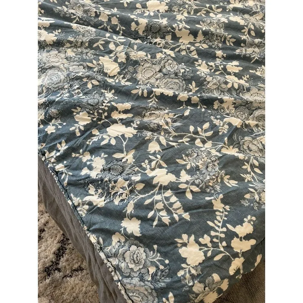 RALPH LAUREN INDIGO COTTAGE BLUE FLORAL (1) FULL/QUEEN COMFORTER‎ 94X96